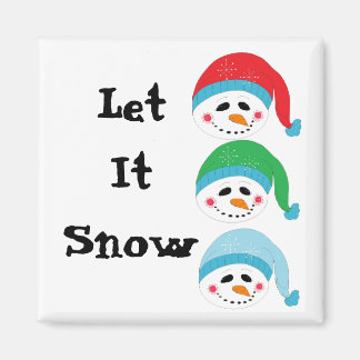 Three Jolly Faced Snowmen Magnet