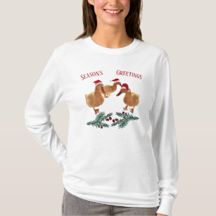 Three Jolly Santa Ducks Holiday Long Sleeved Shirt