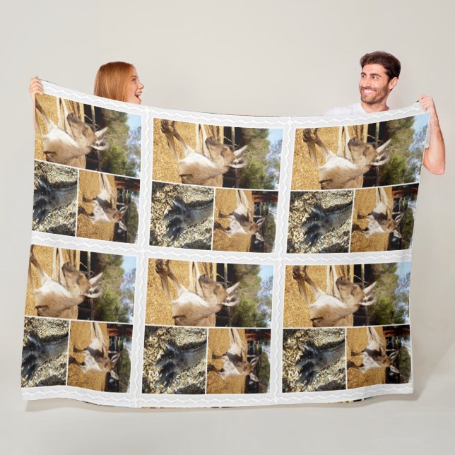 Three Kangaroo Images Collage, Lge Fleece Blanket (In Situ)