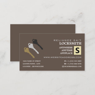 Three Keys & Logo, Locksmith Business Card