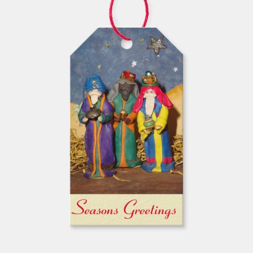 Three kings bearing gifts for baby Jesus christmas Gift Tags