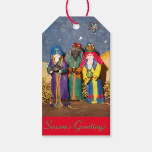 Three kings bearing gifts for baby Jesus christmas Gift Tags