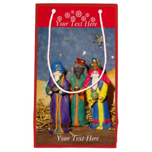 Three kings bearing gifts for baby Jesus christmas Small Gift Bag