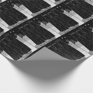 Three kings chrismas star black and white art wrapping paper