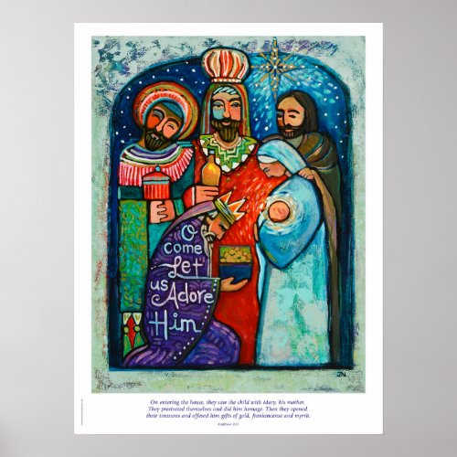 Three Kings Christmas Poster Matthew 211 verse Poster