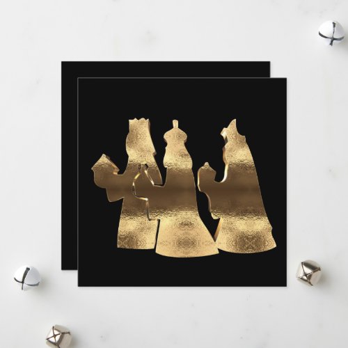 Three Kings Day Black and Gold Happy Epiphany Holiday Card