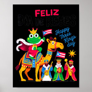 Three Kings Day Puerto Rican &amp; Coqui Frog Bori Poster