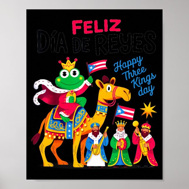 Three Kings Day Puerto Rican &amp; Coqui Frog Bori Poster (Front)