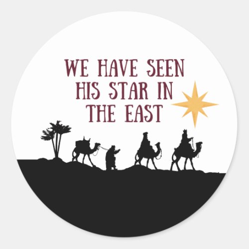 Three Kings Epiphany Star in the East Whimsical Classic Round Sticker