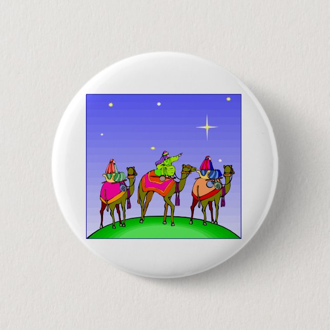 Three Kings Follow Star Pinback Button (Front)