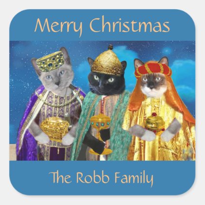 Three Kings Kittens Square Sticker