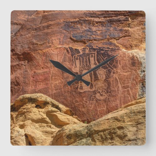 Three Kings Petroglyph _ Mcconkie Ranch _ Utah Square Wall Clock