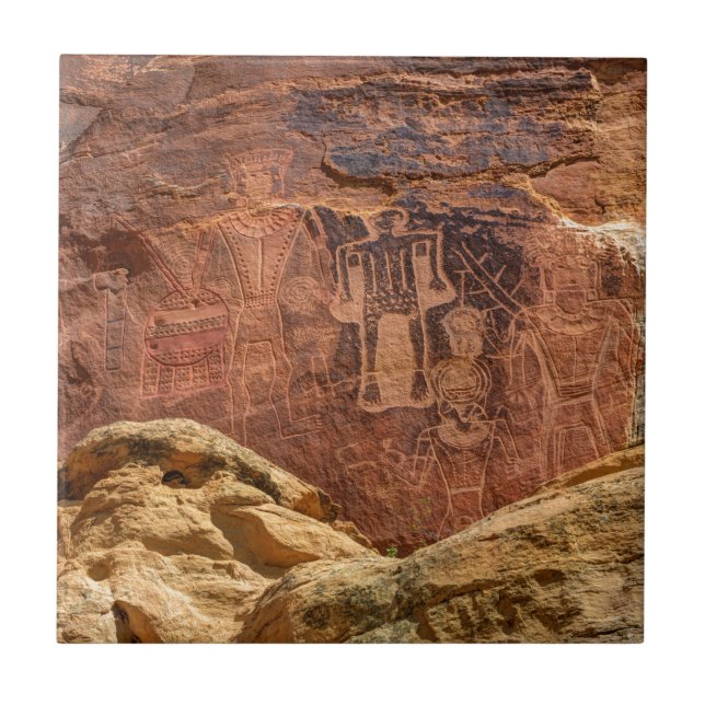 Three Kings Petroglyph - Mcconkie Ranch - Utah Tile (Front)