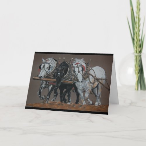 Three Kings_Plow Horses greeting card