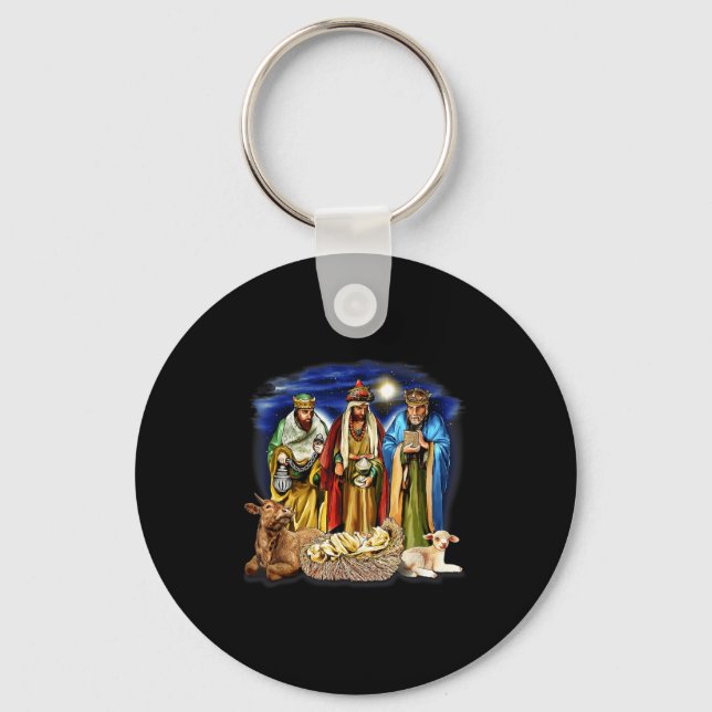 Three Kings Shirt Nativity Scene Shirt Christmas S Keychain (Front)
