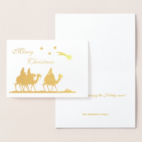Three Kings with Christmas Star Gold Foil Card
