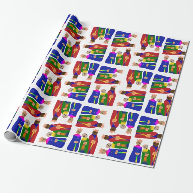 Three Kings Wrapping Paper (Unrolled)