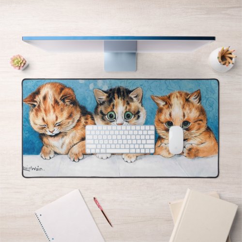 Three Kittens Cat Louis Wain Desk Mat