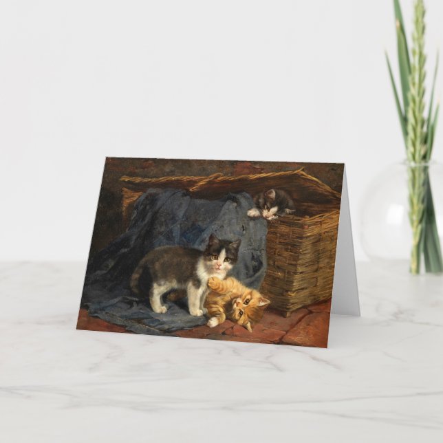 Three Kittens | Julius Adam the Younger Card (Front)