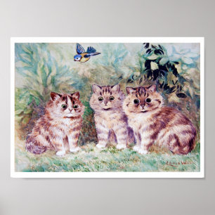 Three Kittens, Louis Wain Poster
