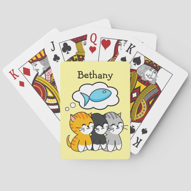 Three Kittens Personalized  Poker Cards (Back)