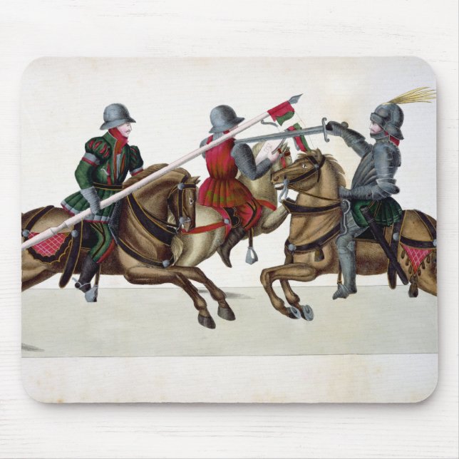 Three knights at a tournament, plate from 'A Histo Mouse Pad (Front)