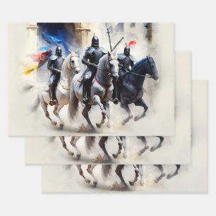 Three Knights Ride Out - The Quest Wrapping Paper Sheets
