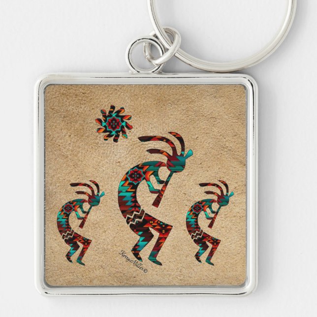 Three Kokopelli Keychain (Front)