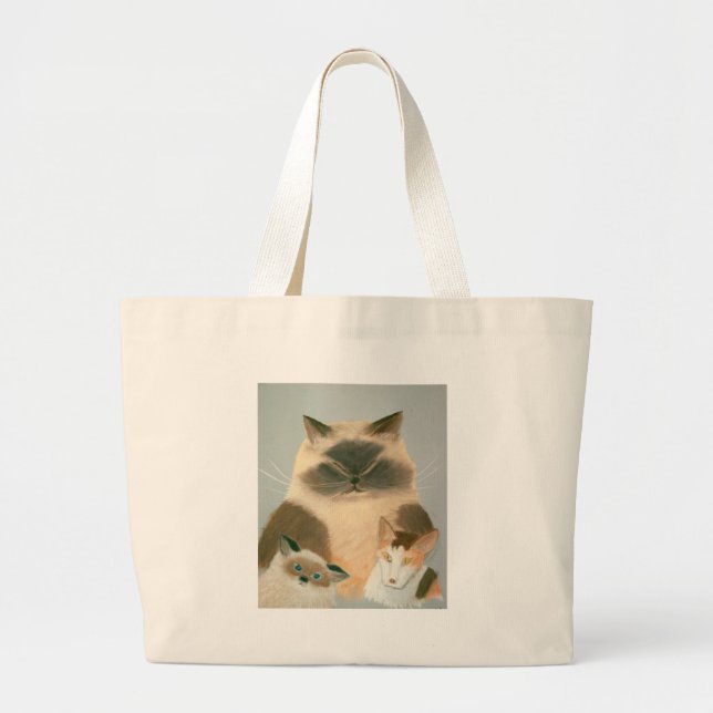 Three Kool Kats Large Tote Bag (Front)