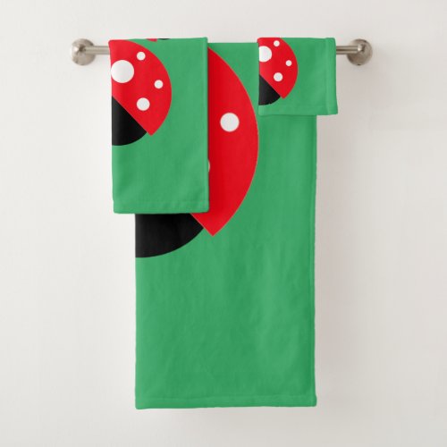 Three Ladybugs  Bath Towel Set