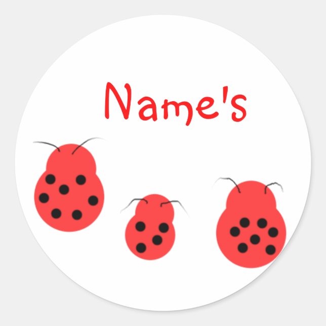 Three Ladybugs Customizable Stickers (Front)