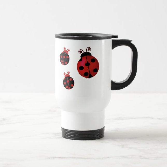 Three Ladybugs Travel Mug (Right)