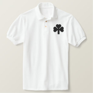THREE LEAF CLOVER EMBROIDERED POLO SHIRT