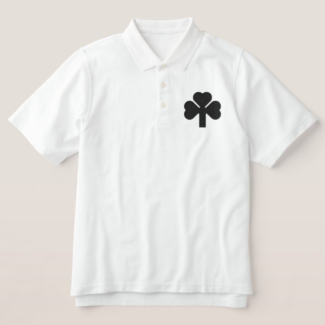 THREE LEAF CLOVER EMBROIDERED POLO SHIRT (Design Front)