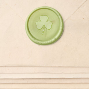 Three Leaf Clover Greenery Wax Seal Sticker