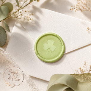 Three Leaf Clover Greenery Wax Seal Sticker