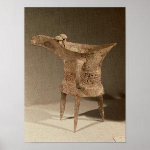 Three-legged 'chueh' vessel for heating wine poster