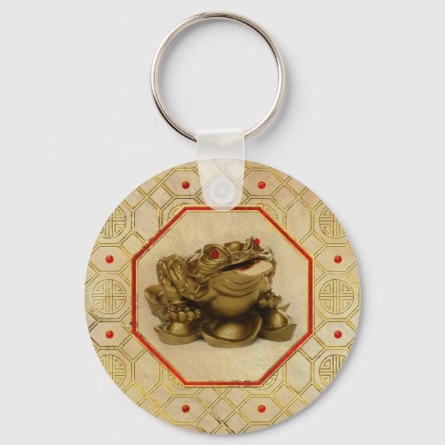 Three Legged Lucky Money Frog /Toad Feng-shui Keychain (Front)