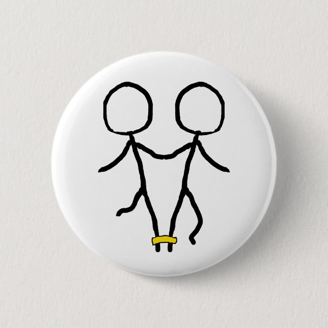 Three Legged Race Pinback Button (Front)