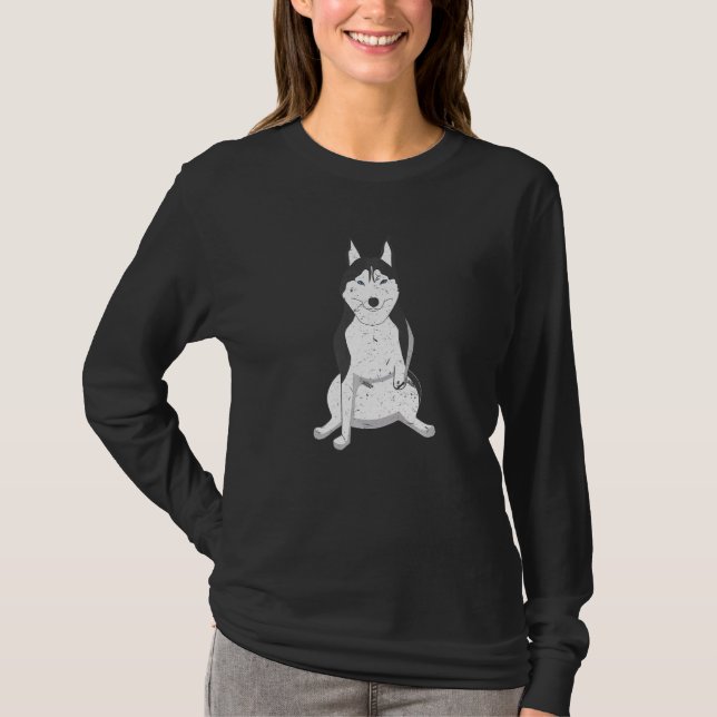 Three Legged Tripod Husky Cool Special Needs Dog T-Shirt (Front)