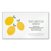 Three Lemons Essential Oil Business Card Magnet (Front)