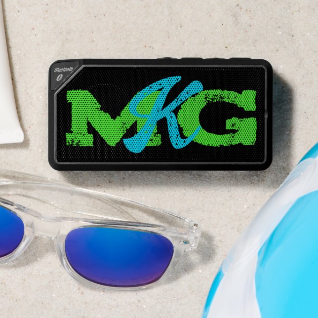Three Letter Grunge Monogram Bluetooth Speaker (Insitu(Beach))