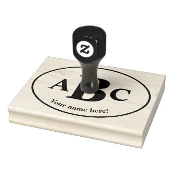 Three Letter Logo Rubber Stamp by ARTBRASIL at Zazzle