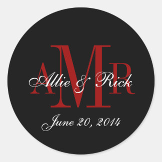 Three Letter Monogram Names Wedding Favour Labels