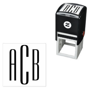 Three Letter Monogram Self-inking Stamp