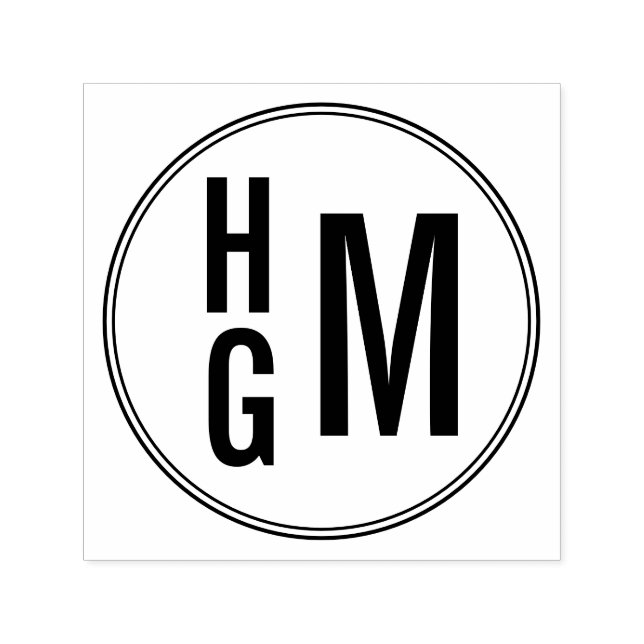 Three Letter Monogram Self Inking Stamp (Design)