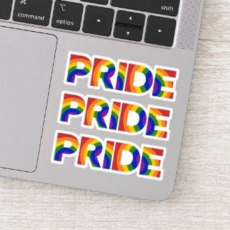 Three LGBTQ Pride Rainbow Sticker