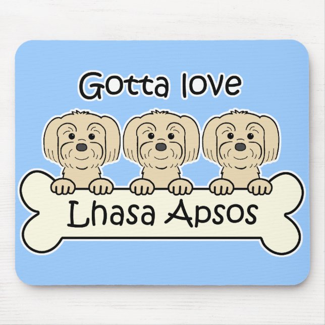 Three Lhasa Apsos Mouse Pad (Front)