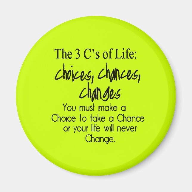 THREE LIFE CHOICES CHANGES CHANCES options Magnet (Front)