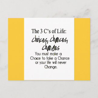 THREE LIFE CHOICES CHANGES CHANCES options Postcard